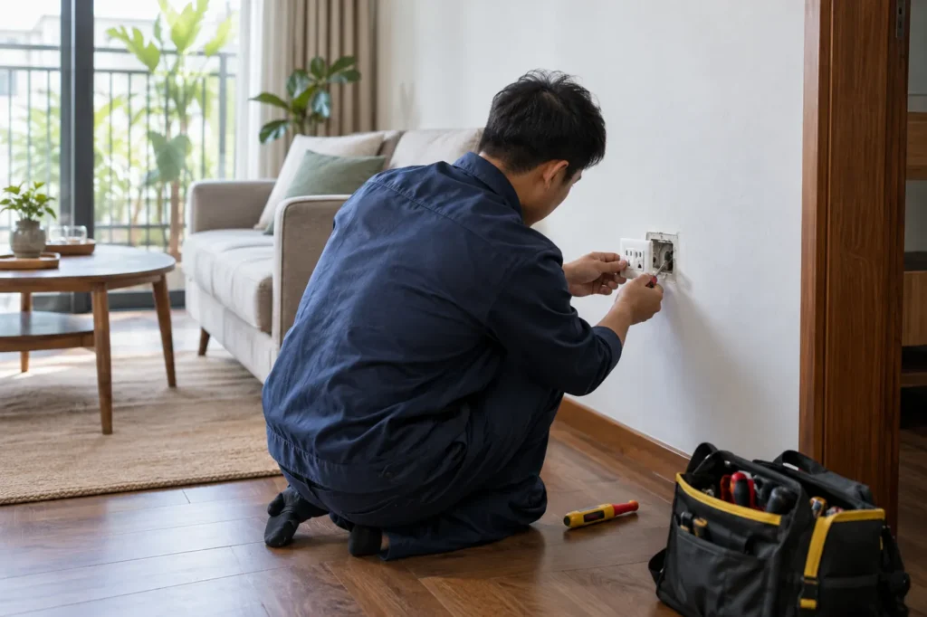 Thợ sửa điện thay ổ cắm tại nhà