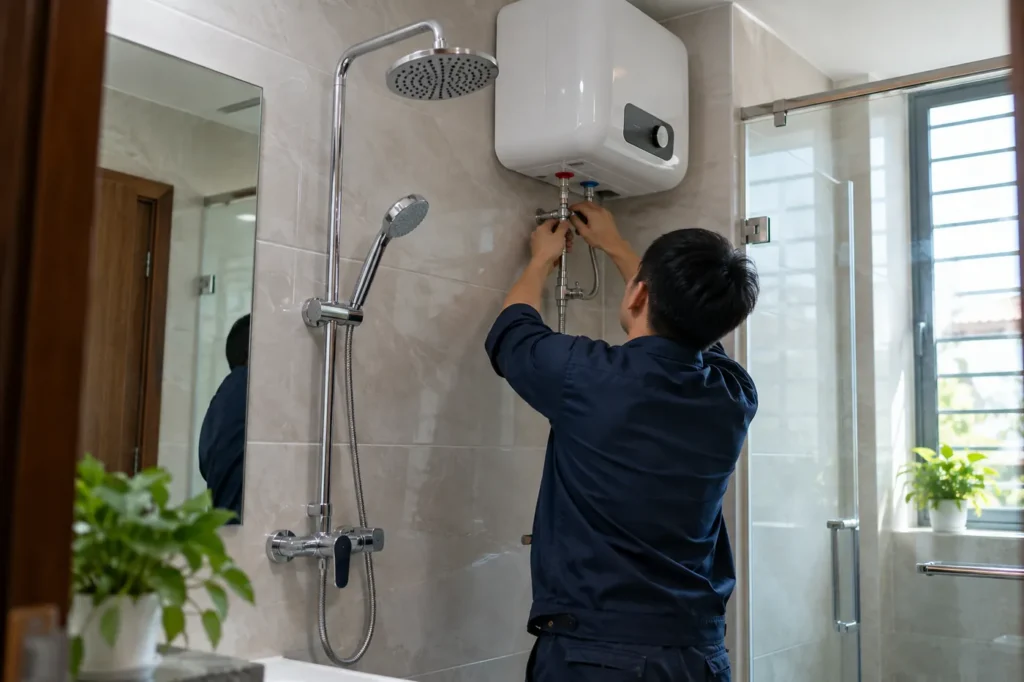Ảnh: Lắp bình nóng lạnh & sen tắm